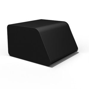 contemporary pouf / coated foam / square / black