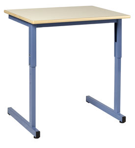 contemporary classroom table / wooden / painted metal / rectangular
