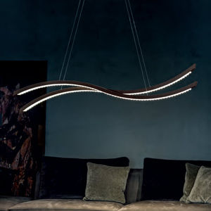 pendant lamp / original design / metal / crystal