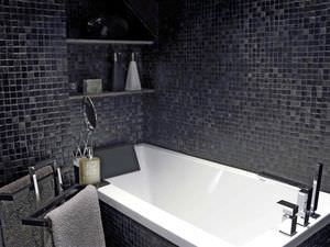 wall-mounted decorative panel / wood / mosaic look