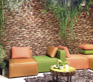 interior fitting decorative panel / wall-mounted / wood / textured
