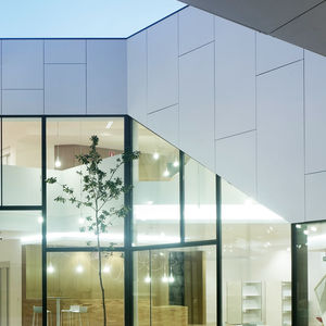 porcelain stoneware cladding / polished / sheet / stone look