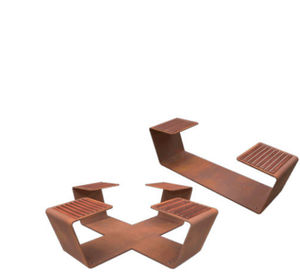 public bench / contemporary / galvanized steel