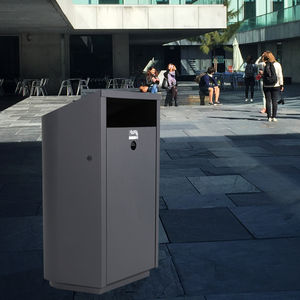 public trash can / metal / sheet steel / contemporary