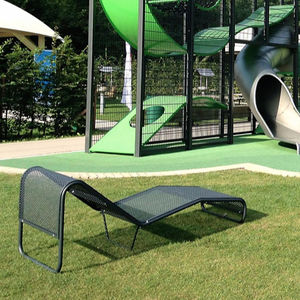 contemporary sun lounger / steel / for public spaces