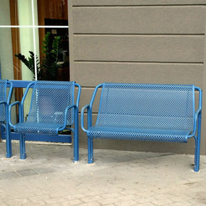 public bench / contemporary / steel / with backrest