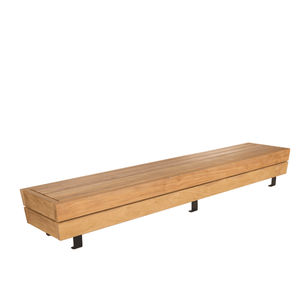 public bench / contemporary / stainless steel / wooden