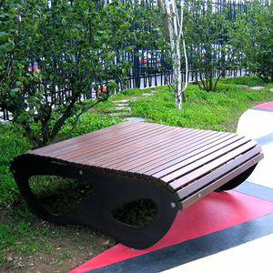 contemporary table / wooden / sheet steel / rectangular