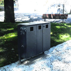 public trash can / sheet steel / iron / recycling