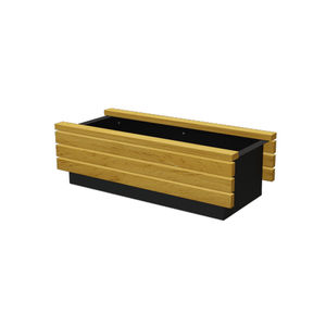 wooden planter / metal / rectangular / contemporary