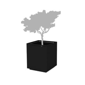 metal planter / square / contemporary / for public spaces