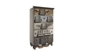 original design chiffonier / lacquered wood / gray