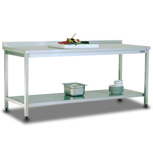 stainless steel prep table / with storage compartment