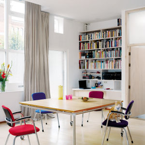 boardroom table / contemporary / MDF / stainless steel