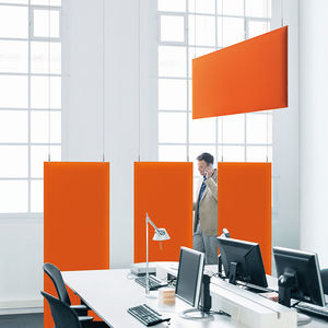 ceiling acoustic panel / fabric / colored / for public buildings