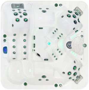 above-ground hot tub / square / 5-person / with integrated LED lighting
