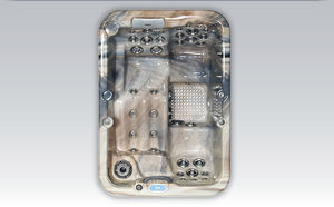 built-in hot tub / rectangular / 3-seater