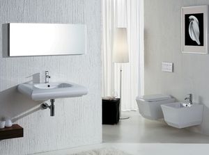wall-hung toilet / ceramic