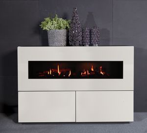 electric fireplace / contemporary / closed hearth / free-standing