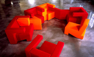 contemporary armchair / fabric / modular / for public buildings