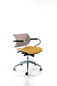 contemporary office armchair / polypropylene / fabric / leather