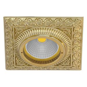 recessed downlight / LED / square / brass
