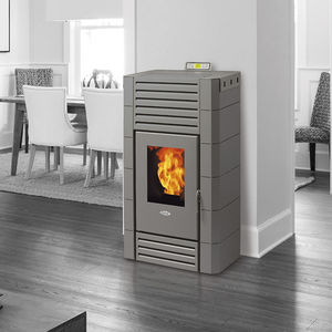 pellet boiler stove / contemporary / steel / ventilated