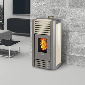 pellet boiler stove / contemporary / steel / ventilated