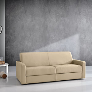 sofa bed / contemporary / leather / fabric