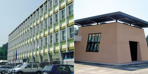 panel curtain wall / colored reinforced concrete