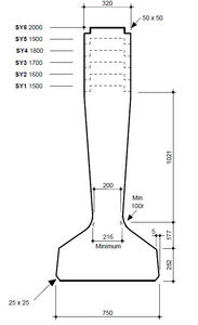 prestressed concrete beam / T / for bridge inspection