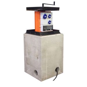 electrical distribution bollard / stainless steel / concrete / retractable