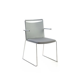 contemporary visitor chair / swivel / tablet / stackable