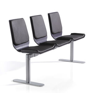 wooden beam chairs / steel / fabric / 3-seater
