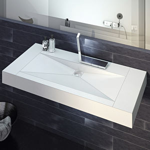 countertop washbasin / rectangular / extruded polystyrene / design