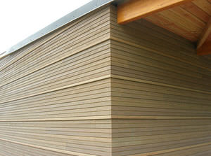 larch cladding / grooved / panel