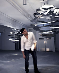 pendant lamp / original design / stainless steel / LED