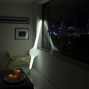 contemporary light column / plastic / LED / outdoor