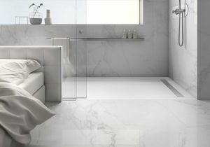 rectangular shower base / Solid Surface / flush / custom