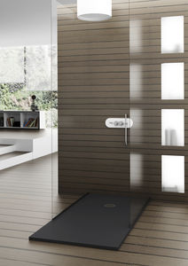 rectangular shower base / stone resin / flush / custom
