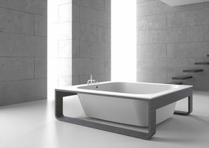 bathtub with legs / square / Solid Surface