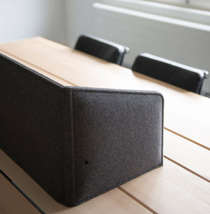 countertop office divider / fabric / soundproofed