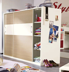 contemporary wardrobe / wooden / with swing doors / child's