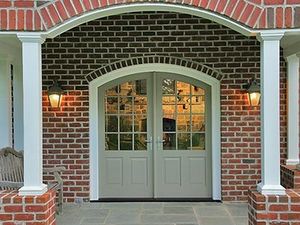 swing French door / aluminum / wooden / double-glazed