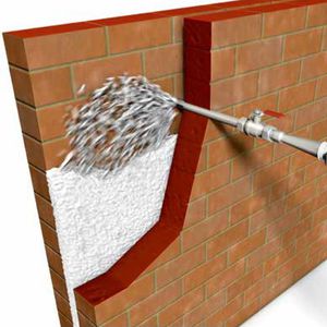 thermal insulation / glass wool / wall / blown