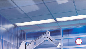 mineral fiber suspended ceiling / panel / perforated / for clean rooms
