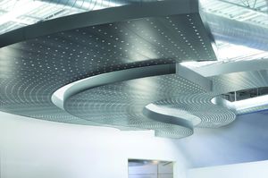 metal acoustic panel / for false ceilings / perforated