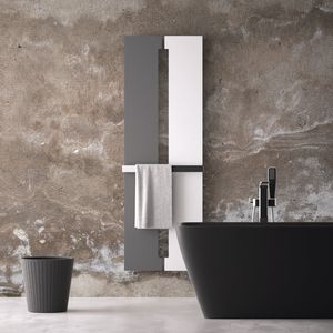 hot water towel radiator / electric / metal / contemporary