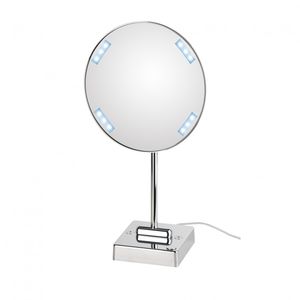floor-standing mirror / contemporary / round / magnifying
