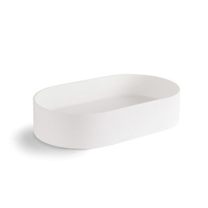 countertop washbasin / oval / stone / contemporary